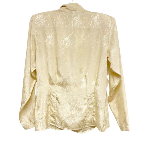 Vintage West Bay Womens Size 8 Satin Polyester Deep V Draped Blouse - Picture 4 of 8